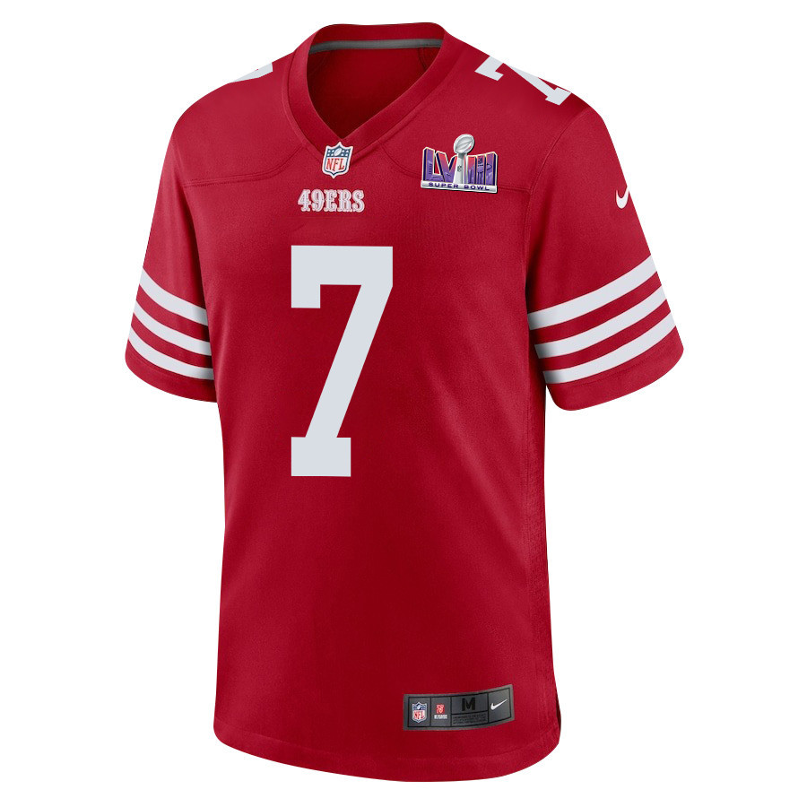 Alternative view of Charvarius Ward 7 San Francisco 49ers Super Bowl LVIII Patch Game Men Jersey - Scarlet JS4881 nicesnker