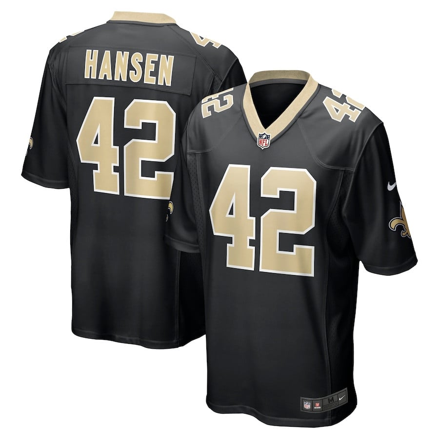 Chase Hansen 42 New Orleans Saints Men Game Jersey - Black JS9302 nicesnker