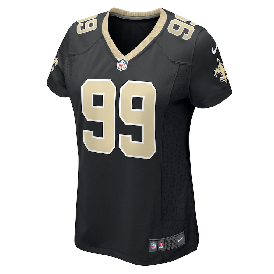 Alternative view of Chase Young 99 New Orleans Saints Women's Game Jersey - Black JS8818 nicesnker