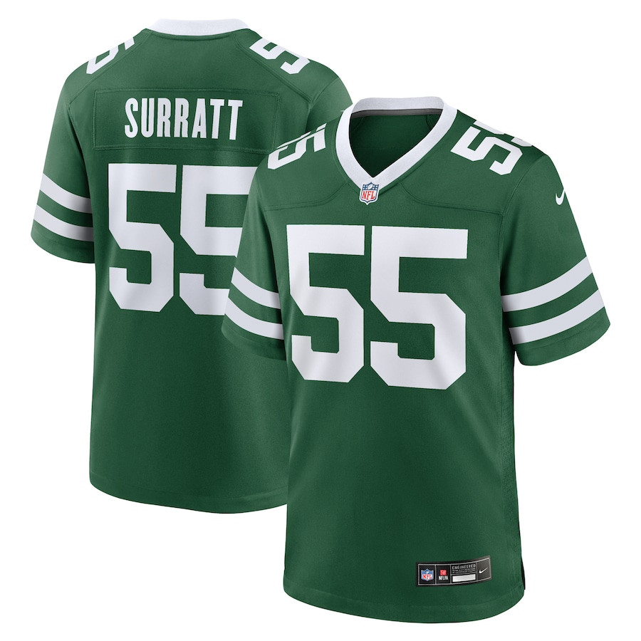 Chazz Surratt 55 New York Jets Team Game Men Jersey - Legacy Green JS4047 nicesnker