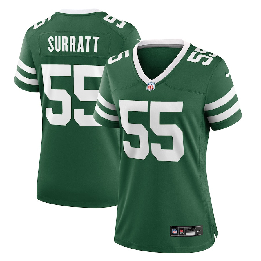 Chazz Surratt 55 New York Jets Women's Team Game Jersey - Legacy Green JS4503 nicesnker