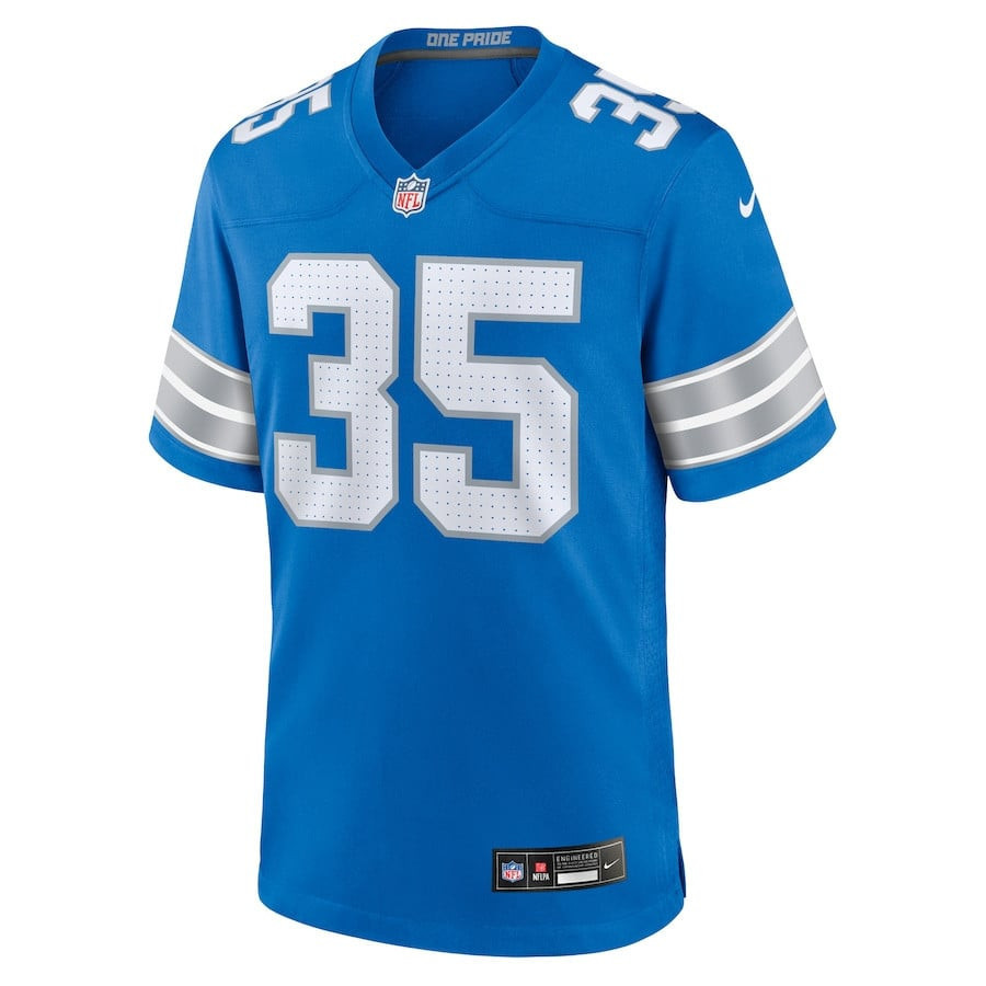 Alternative view of Chelen Garnes 35 Detroit Lions Game Men Jersey - Blue JS2828 nicesnker
