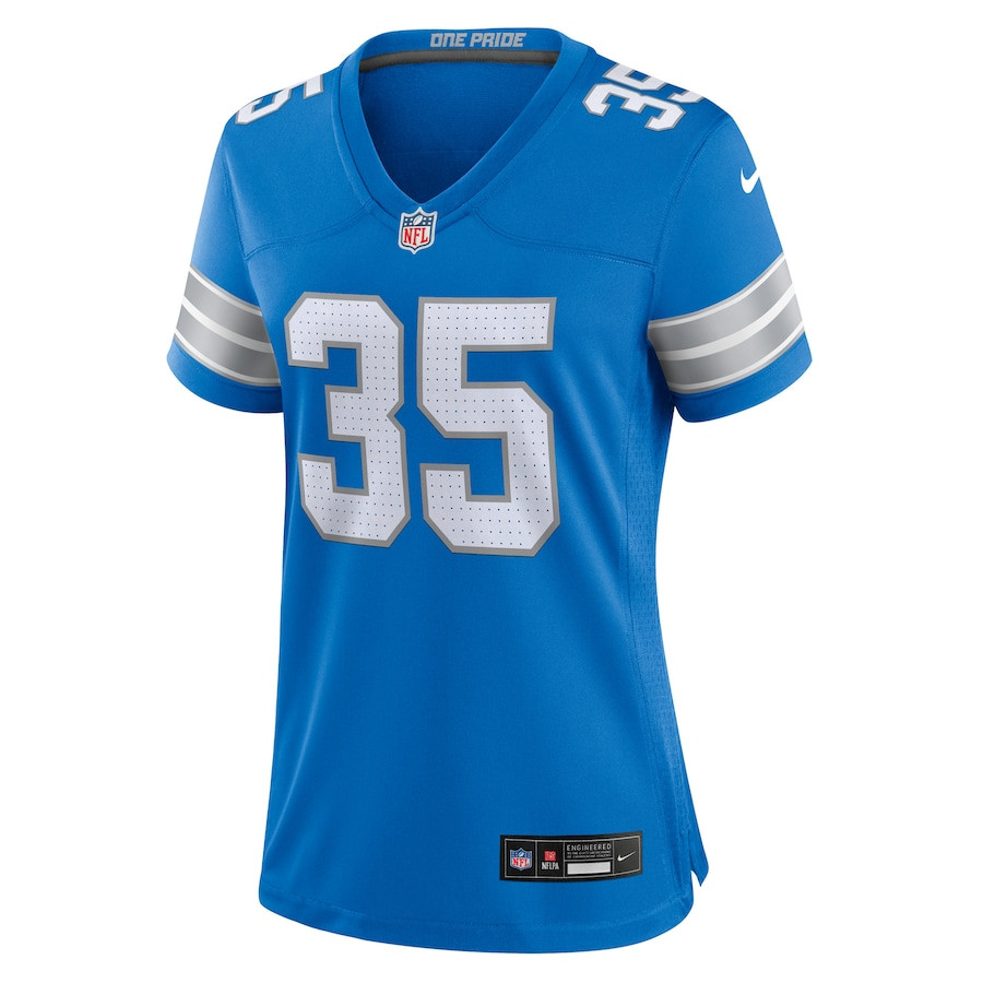 Alternative view of Chelen Garnes 35 Detroit Lions Women's Game Jersey - Blue JS9233 nicesnker