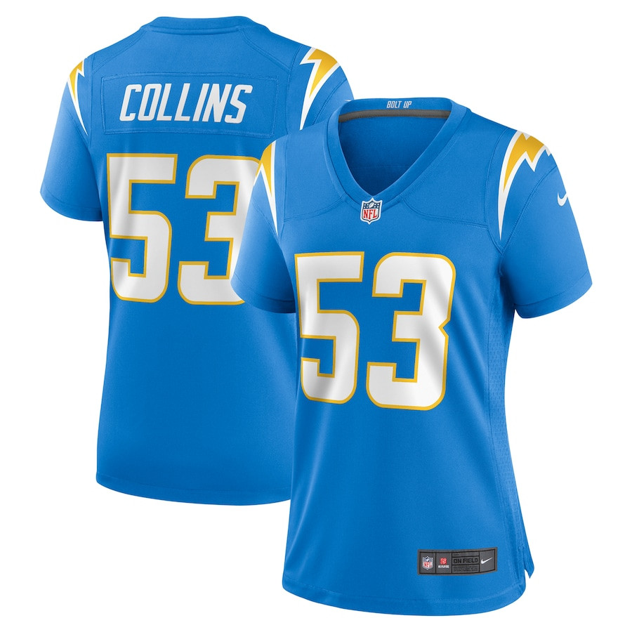 Chris Collins 53 Los Angeles Chargers Women's Game Jersey - Powder Blue JS5865 nicesnker