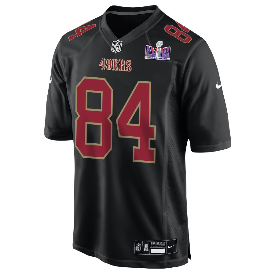 Alternative view of Chris Conley 84 San Francisco 49ers Super Bowl LVIII Patch Fashion Game Men Jersey - Carbon Black JS7073 nicesnker