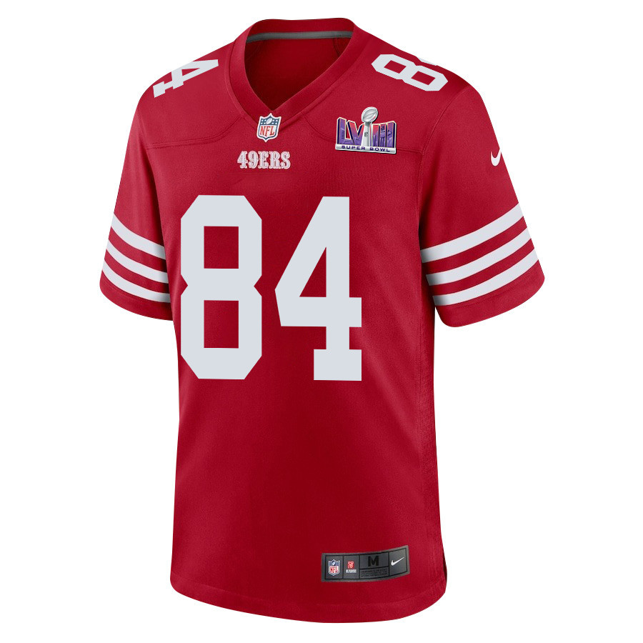 Alternative view of Chris Conley 84 San Francisco 49ers Super Bowl LVIII Patch Game Men Jersey - Scarlet JS7164 nicesnker
