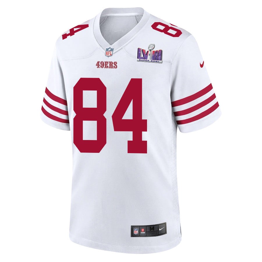 Alternative view of Chris Conley 84 San Francisco 49ers Super Bowl LVIII Patch Game Men Jersey - White JS6651 nicesnker