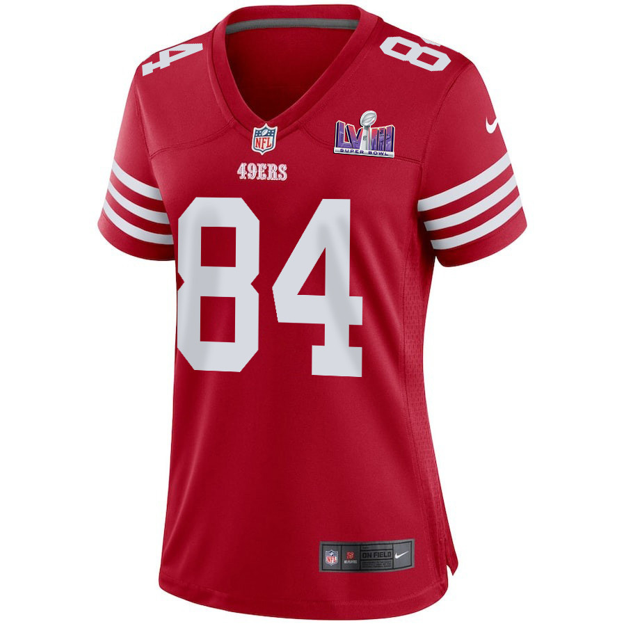 Alternative view of Chris Conley 84 San Francisco 49ers Super Bowl LVIII Patch Game Women Jersey - Scarlet JS7120 nicesnker