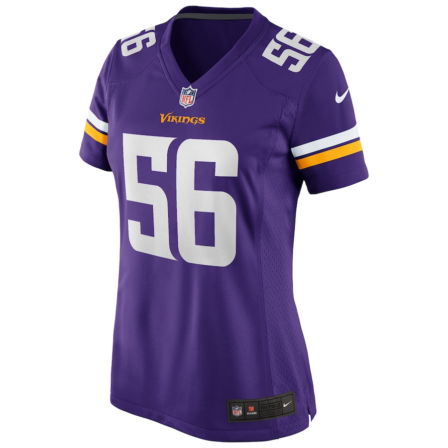 Alternative view of Chris Doleman 56 Minnesota Vikings Women Game Retired Jersey - Purple JS1763 nicesnker