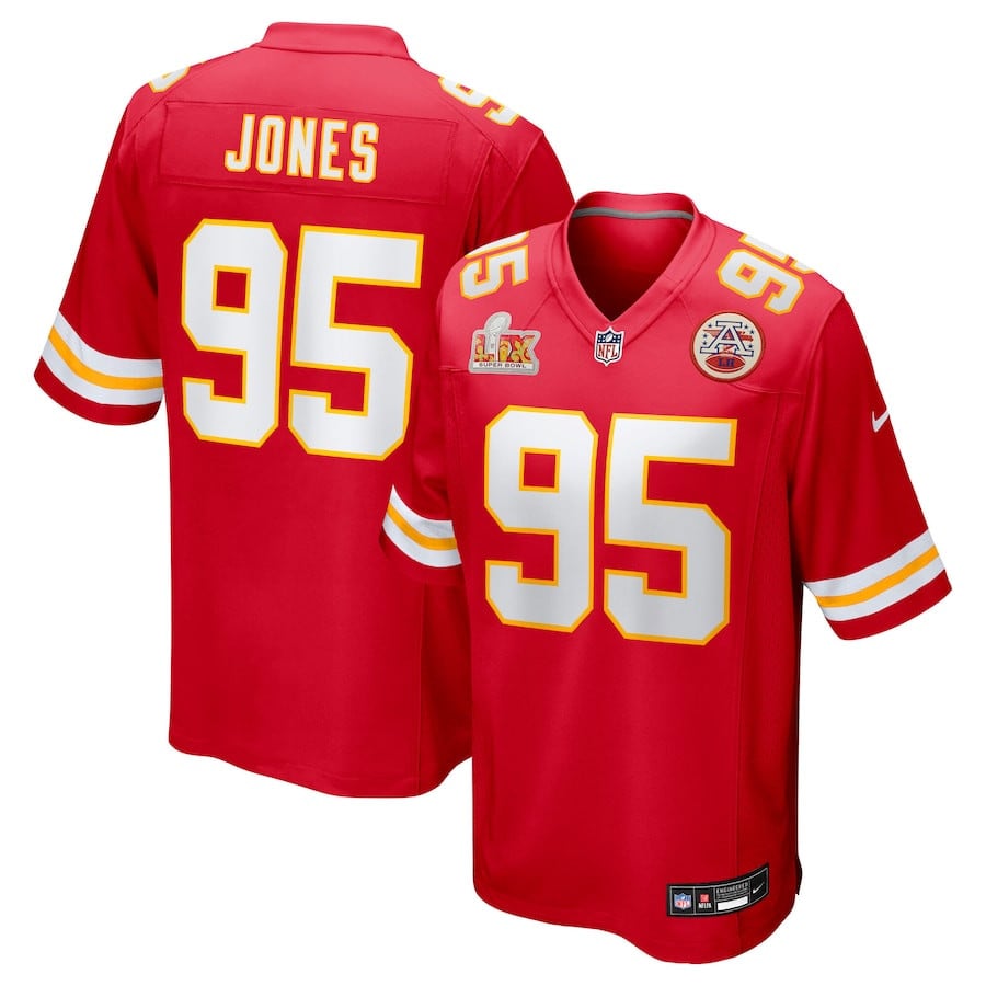 Chris Jones 95 Kansas City Chiefs Super Bowl LIX Game Jersey - Red JS5470 nicesnker