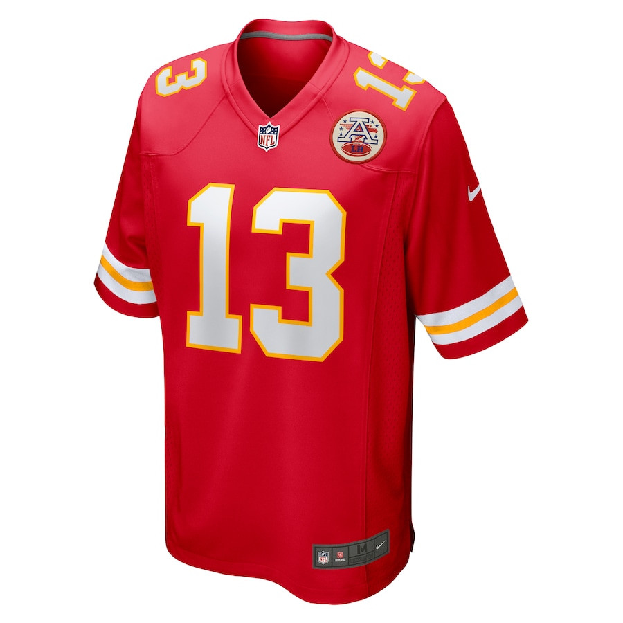 Alternative view of Chris Oladokun 13 Kansas City Chiefs Game Men Jersey - Red JS1852 nicesnker