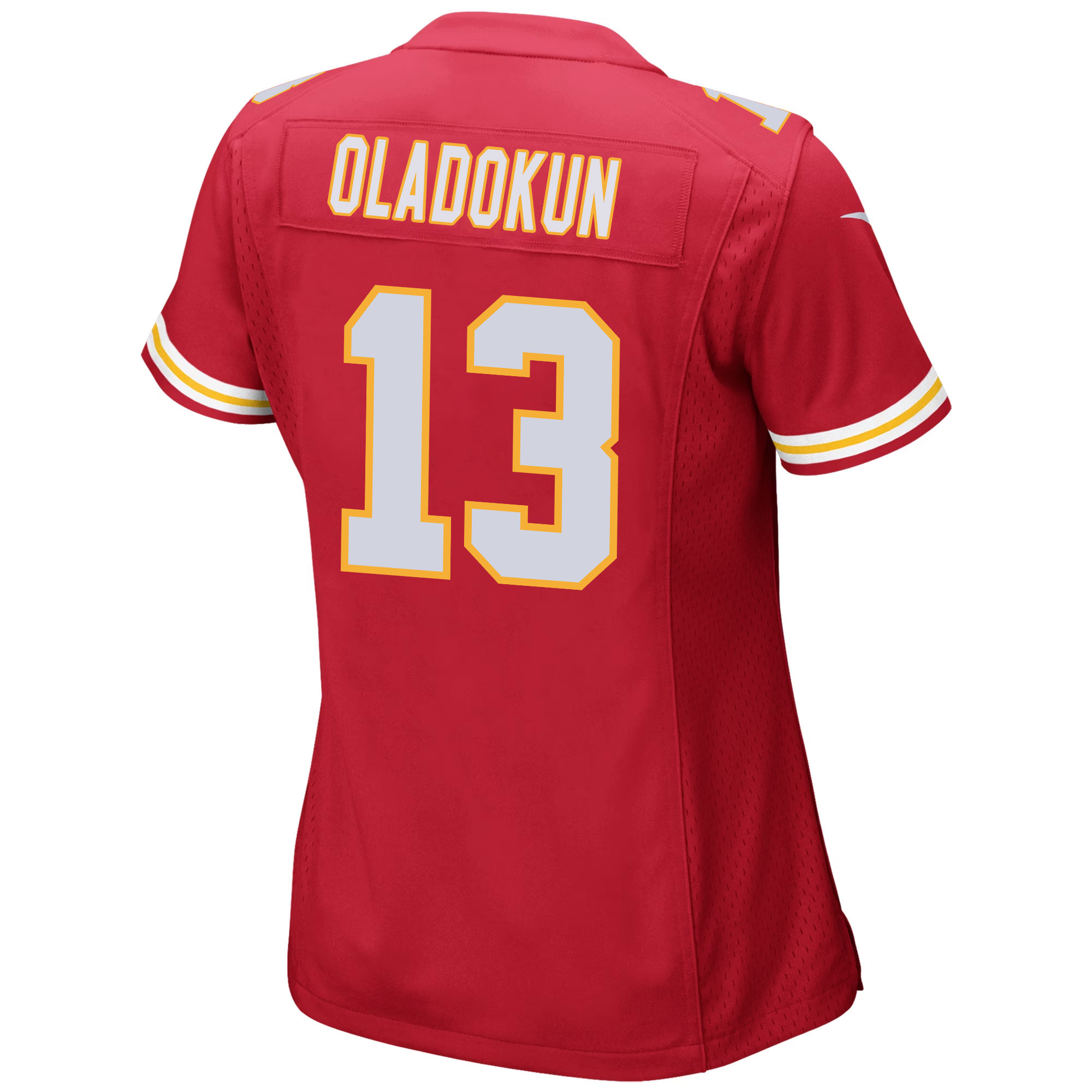Chris Oladokun 13 Kansas City Chiefs Super Bowl LVIII Champions 4 Stars Patch Game Women Jersey - Red JS7544 nicesnker - Image 3