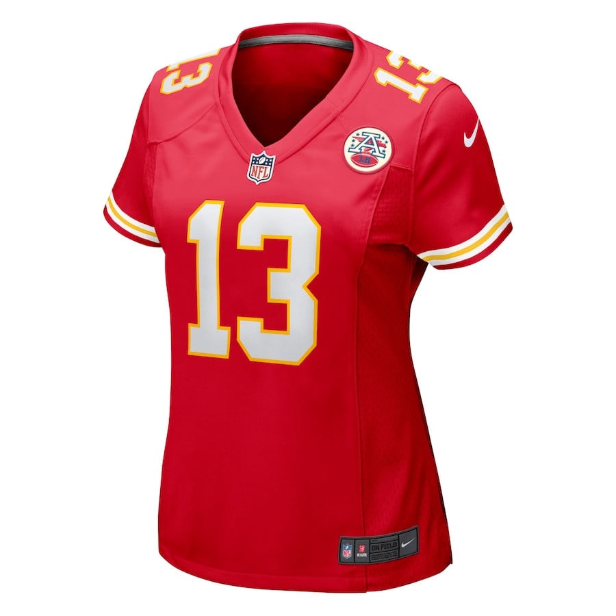 Alternative view of Chris Oladokun 13 Kansas City Chiefs Women Game Jersey - Red JS1251 nicesnker