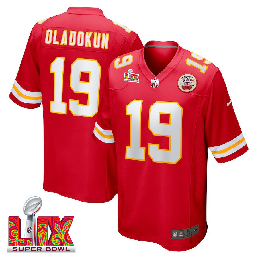 Chris Oladokun #19 Kansas City Chiefs Super Bowl LIX Jersey - Men's - Red JS6739 nicesnker