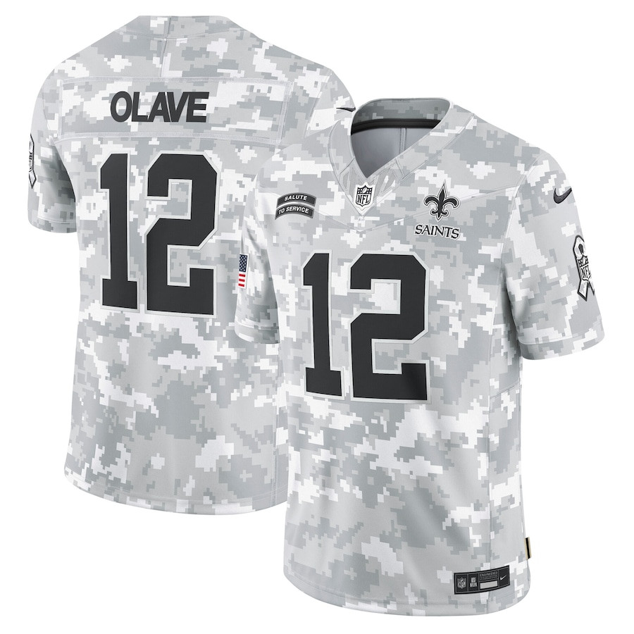 Chris Olave 12 New Orleans Saints 2024 Salute to Service Limited Men Jersey - Arctic Camo JS8485 nicesnker