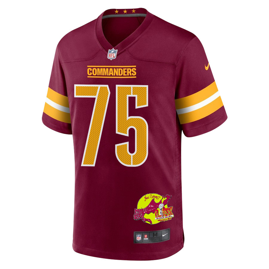 Chris Paul 75 Washington Commanders Super Bowl LIX New Orleans Patch Game Men Jersey - Burgundy JS5669 nicesnker - Image 3