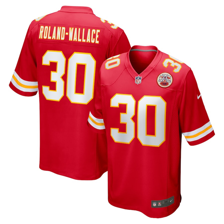 Chris Roland-Wallace 30 Kansas City Chiefs Game Men Jersey - Red JS3014 nicesnker