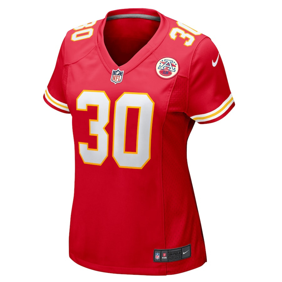 Alternative view of Chris Roland-Wallace 30 Kansas City Chiefs Women's Game Jersey - Red JS6932 nicesnker