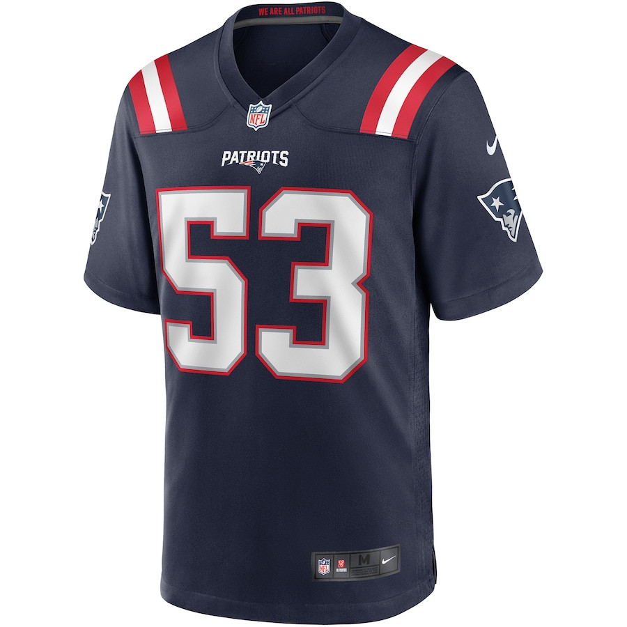 Alternative view of Chris Slade 53 New England Patriots Men Game Retired Jersey - Navy JS8148 nicesnker
