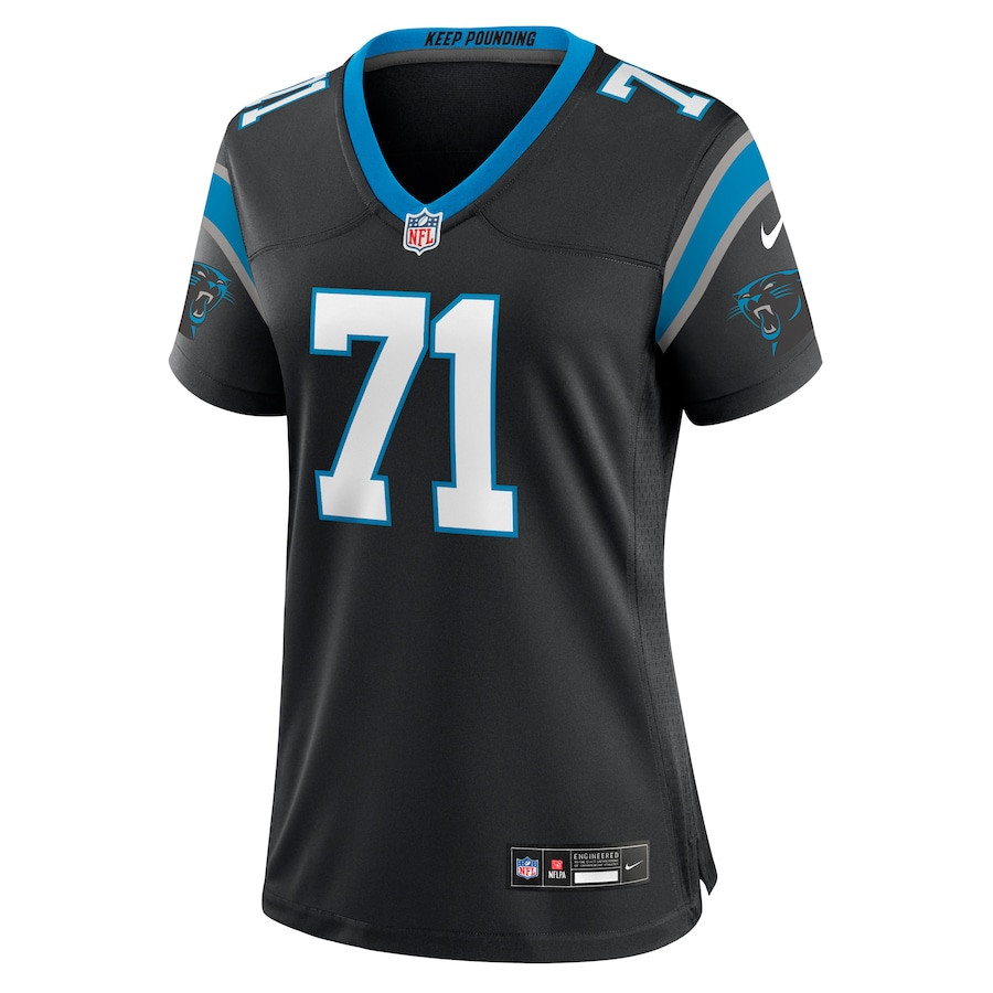 Alternative view of Chris Wormley 71 Carolina Panthers Women Game Jersey - Black JS2825 nicesnker
