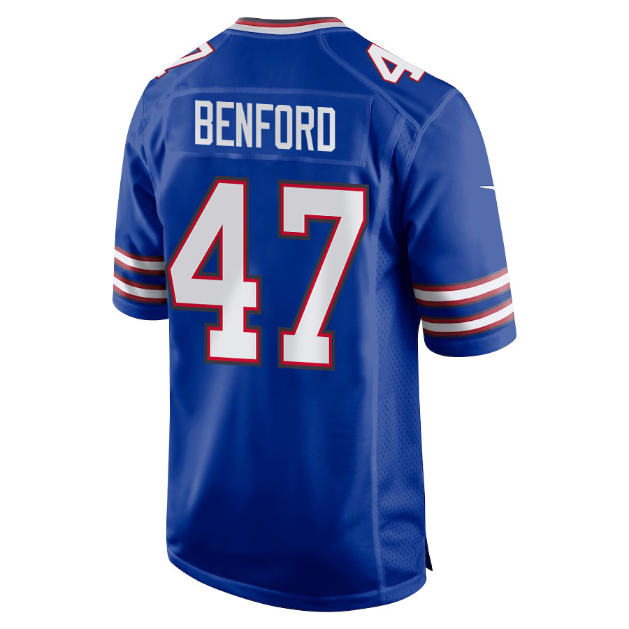 Alternative view of Christian Benford 47 Buffalo Bills Super Bowl LIX New Orleans Patch Game Men Jersey - Royal JS6434 nicesnker
