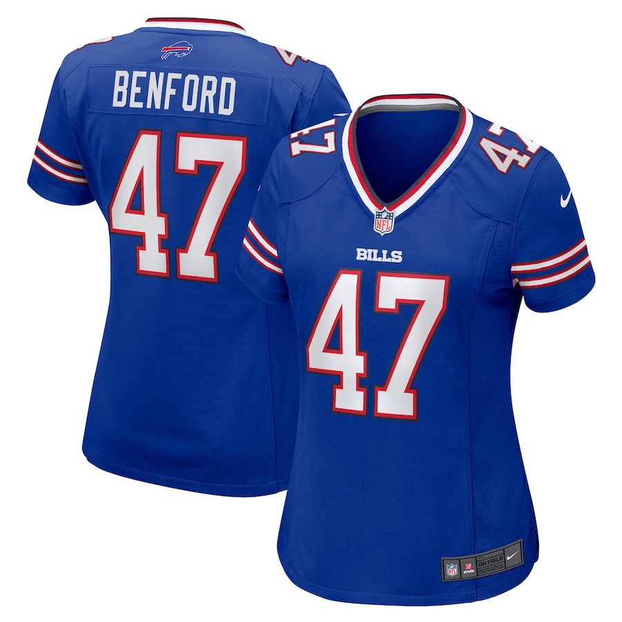 Christian Benford 47 Buffalo Bills Women Game Jersey - Royal JS9131 nicesnker