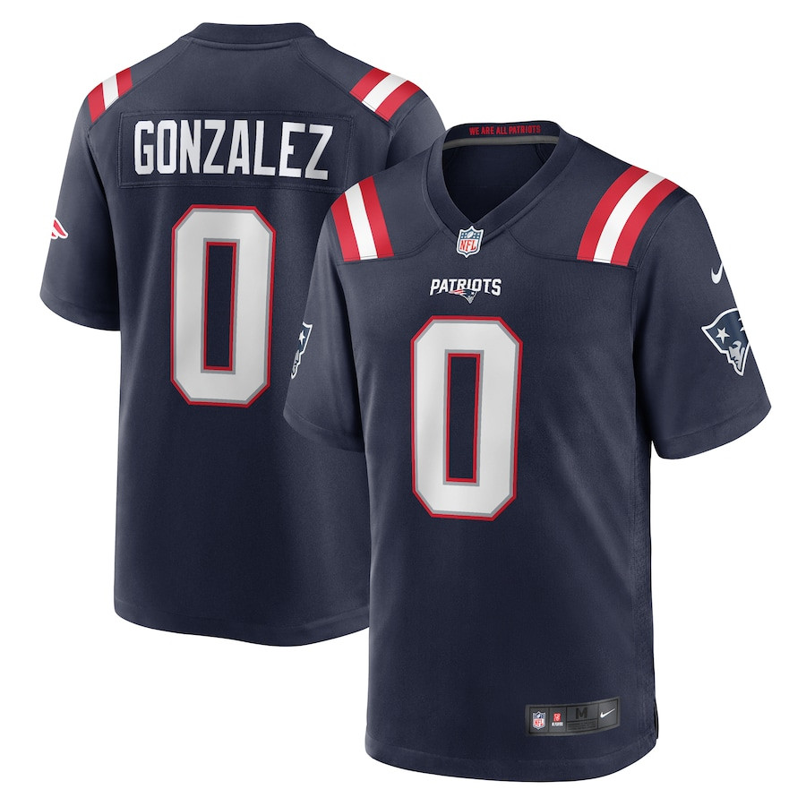Christian Gonzalez 0 New England Patriots Team Game Men Jersey - Navy JS4721 nicesnker