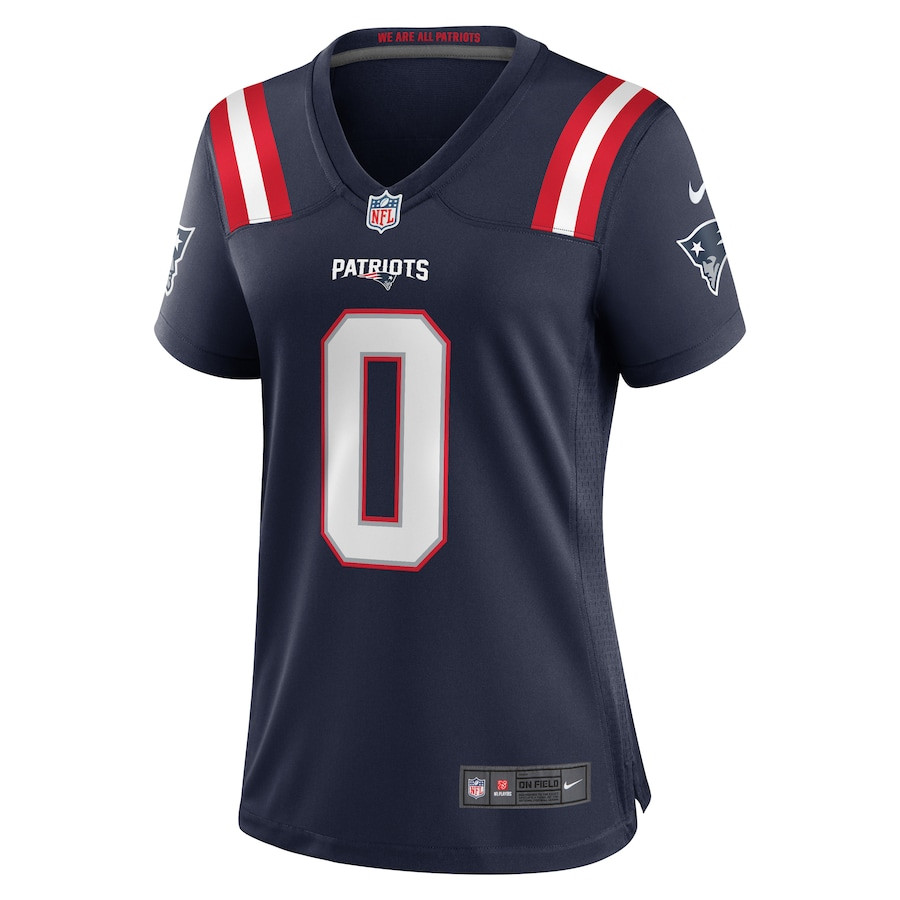 Alternative view of Christian Gonzalez 0 New England Patriots Women's Team Game Jersey - Navy JS1251 nicesnker