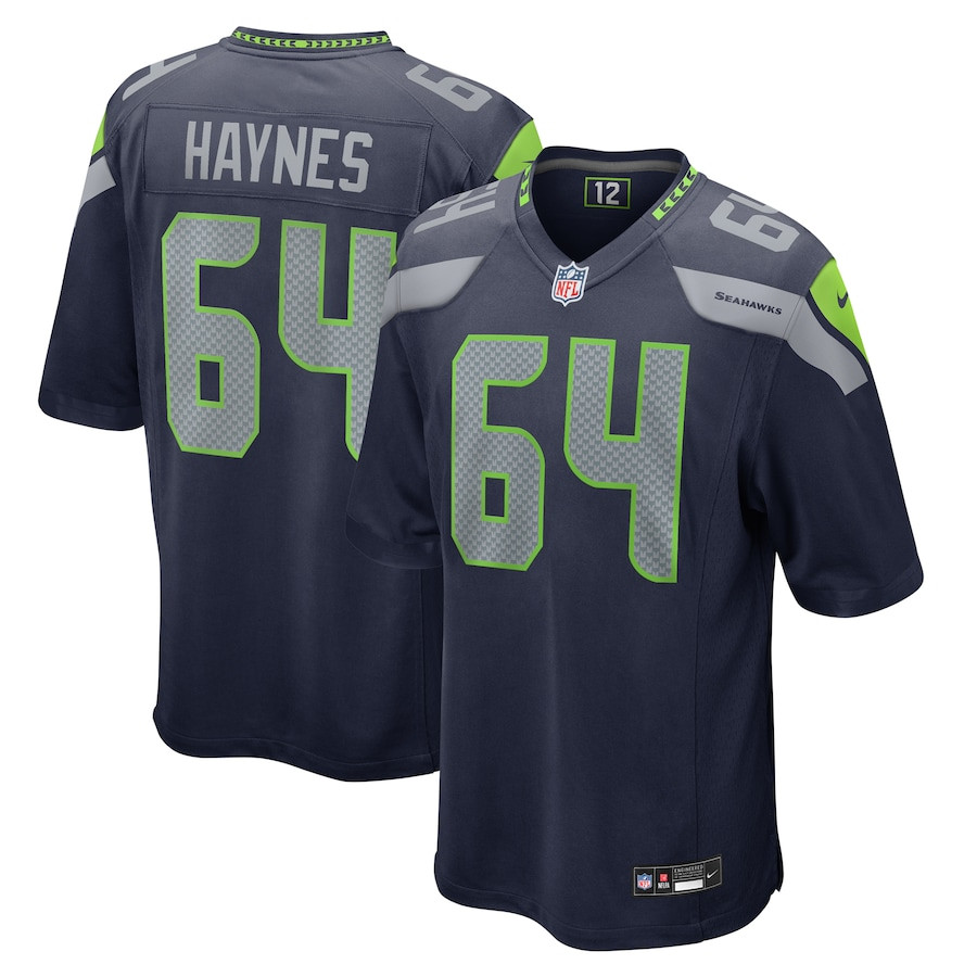 Christian Haynes 64 Seattle Seahawks Game Men Jersey - College Navy JS4642 nicesnker
