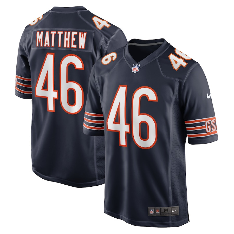 Christian Matthew 46 Chicago Bears Game Men Jersey - Navy JS2633 nicesnker
