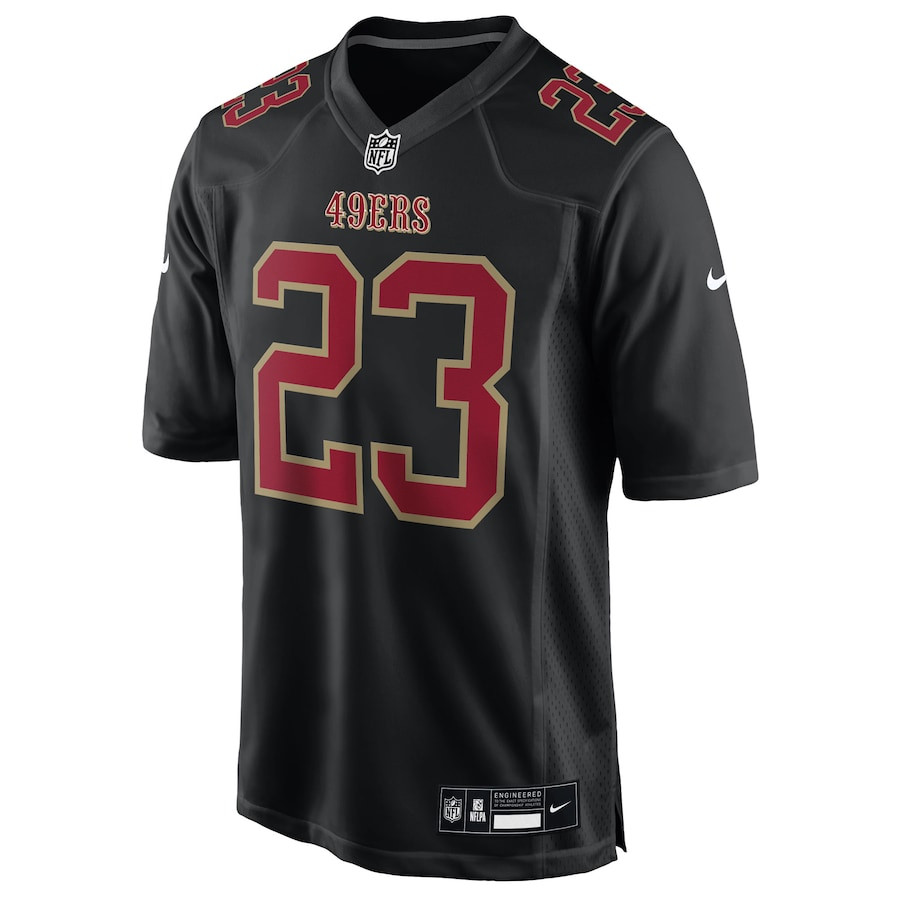 Alternative view of Christian McCaffrey 23 San Francisco 49ers Fashion Game Men Jersey - Carbon Black JS1668 nicesnker