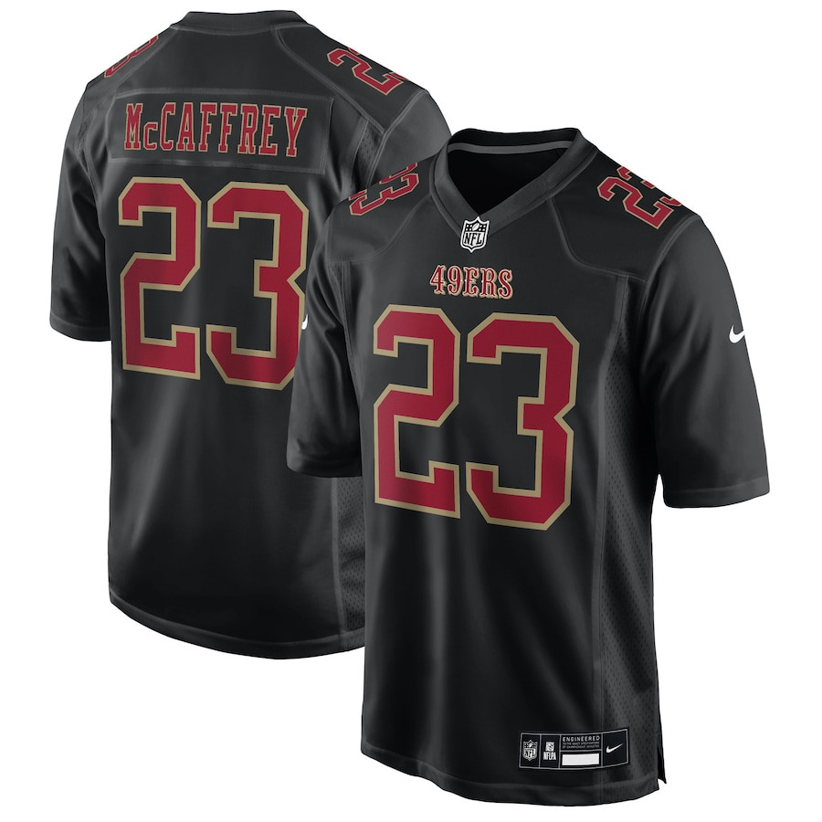 Christian McCaffrey 23 San Francisco 49ers Fashion Game Men Jersey - Carbon Black JS1668 nicesnker