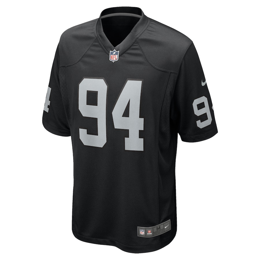 Alternative view of Christian Wilkins 94 Las Vegas Raiders Team Game Men Jersey - Black JS3822 nicesnker