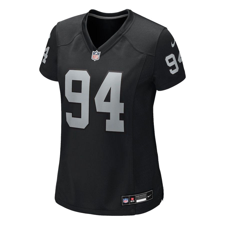 Alternative view of Christian Wilkins 94 Las Vegas Raiders Women's Team Game Jersey - Black JS3822 nicesnker