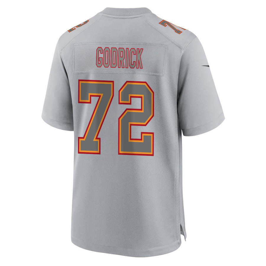 Chukwuebuka Godrick 72 Kansas City Chiefs Super Bowl LVIII Champions 4X Atmosphere Fashion Game Men Jersey - Gray JS4489 nicesnker - Image 3