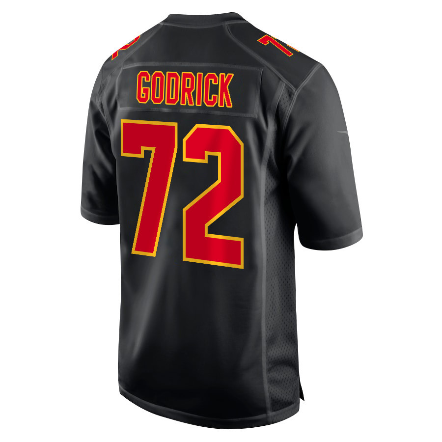 Chukwuebuka Godrick 72 Kansas City Chiefs Super Bowl LVIII Champions 4X Fashion Game Men Jersey - Carbon Black JS5473 nicesnker - Image 3