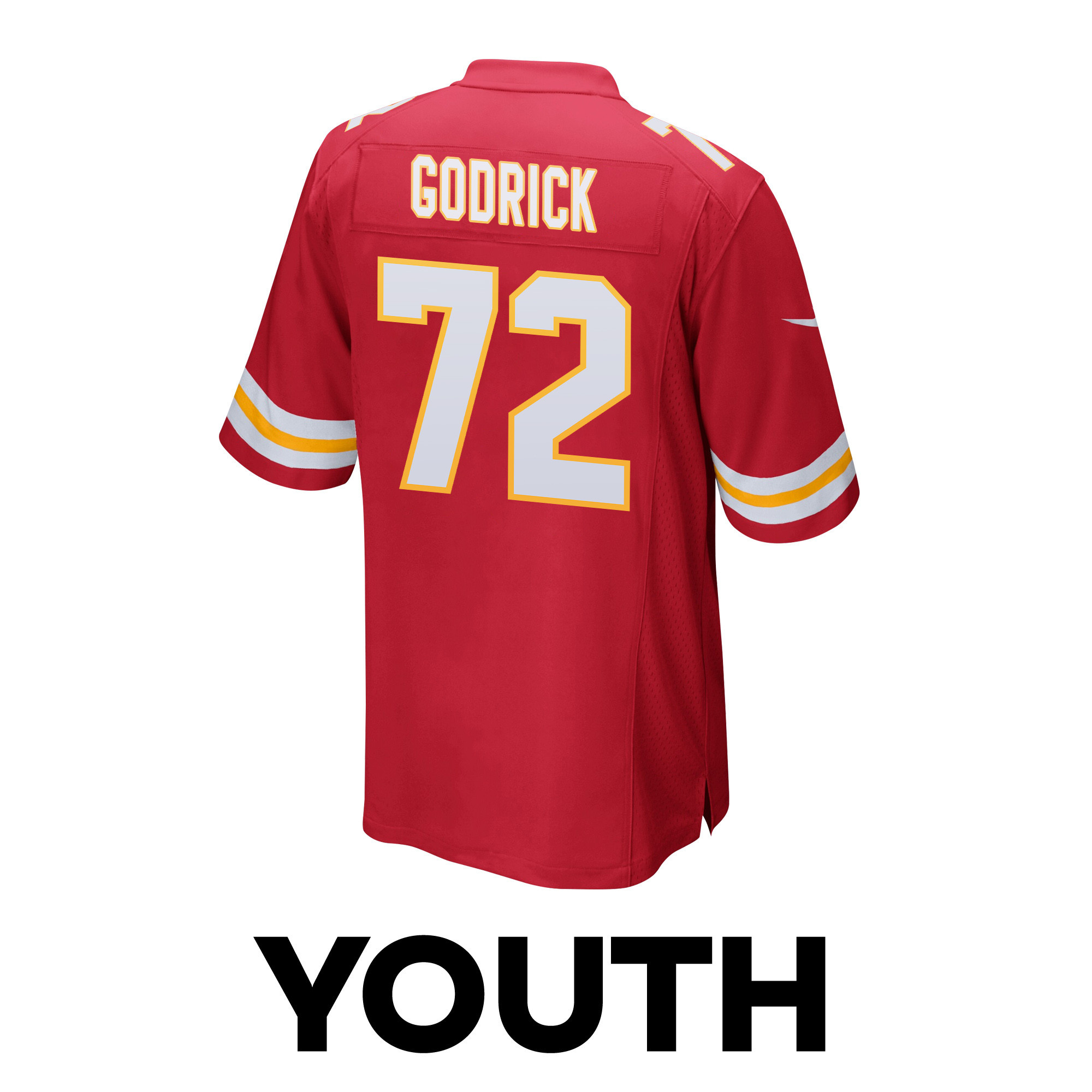 Chukwuebuka Godrick 72 Kansas City Chiefs Super Bowl LVIII Patch Game YOUTH Jersey - Red JS8555 nicesnker - Image 3