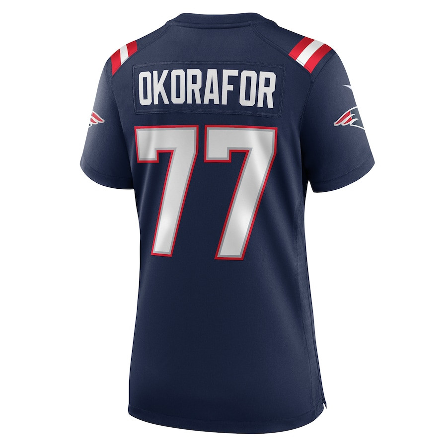 Chukwuma Okorafor 77 New England Patriots Women's Team Game Jersey - Navy JS4415 nicesnker - Image 3