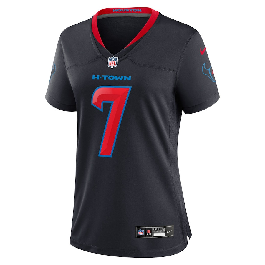 Alternative view of C.J. Stroud 7 Houston Texans Alternate Game Women Jersey - Navy JS3580 nicesnker