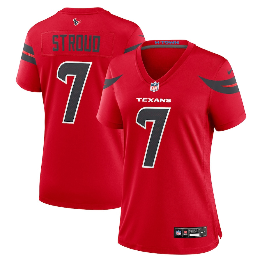 C.J. Stroud 7 Houston Texans Alternate Game Women Jersey - Red JS8639 nicesnker