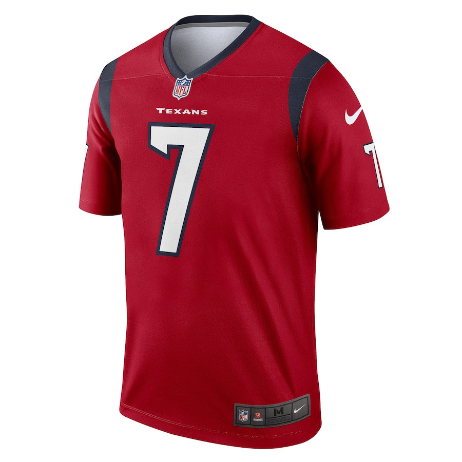 Alternative view of C.J. Stroud 7 Houston Texans Legend Men Jersey - Red JS4467 nicesnker