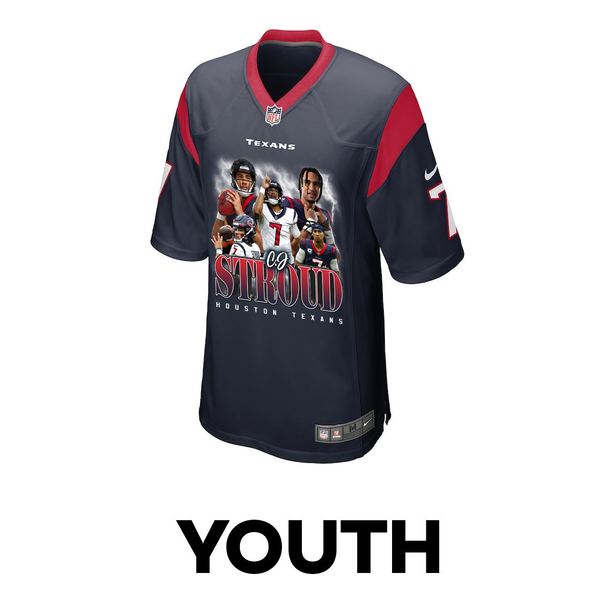 Alternative view of C.J. Stroud 7 Houston Texans The Chosen One Game YOUTH Jersey - Navy JS5147 nicesnker