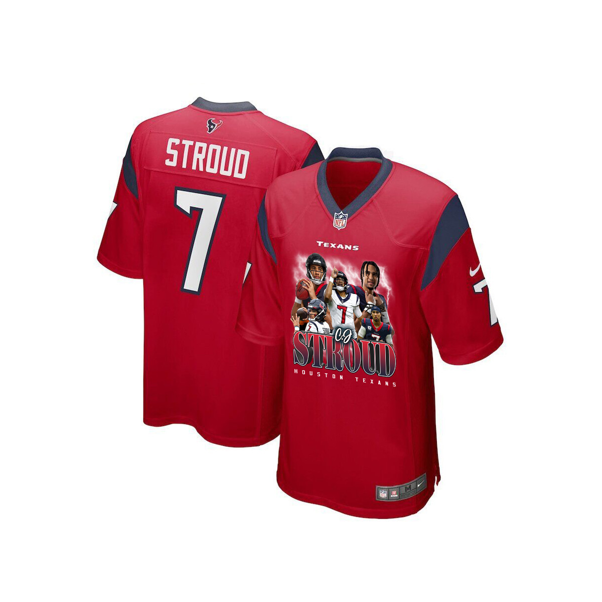 C.J. Stroud 7 Houston Texans The Chosen One Game YOUTH Jersey - Red JS7362 nicesnker