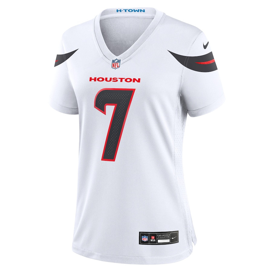 Alternative view of C.J. Stroud 7 Houston Texans Women Game Jersey - White JS6654 nicesnker