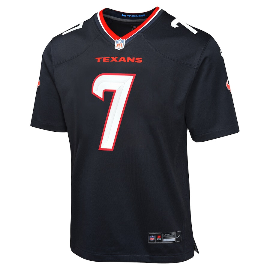 Alternative view of C.J. Stroud 7 Houston Texans Youth Game Jersey - Navy JS5389 nicesnker