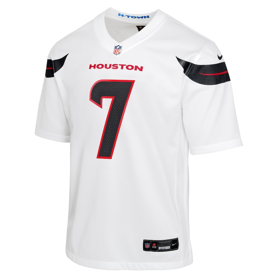 Alternative view of C.J. Stroud 7 Houston Texans Youth Game Jersey - White JS7064 nicesnker