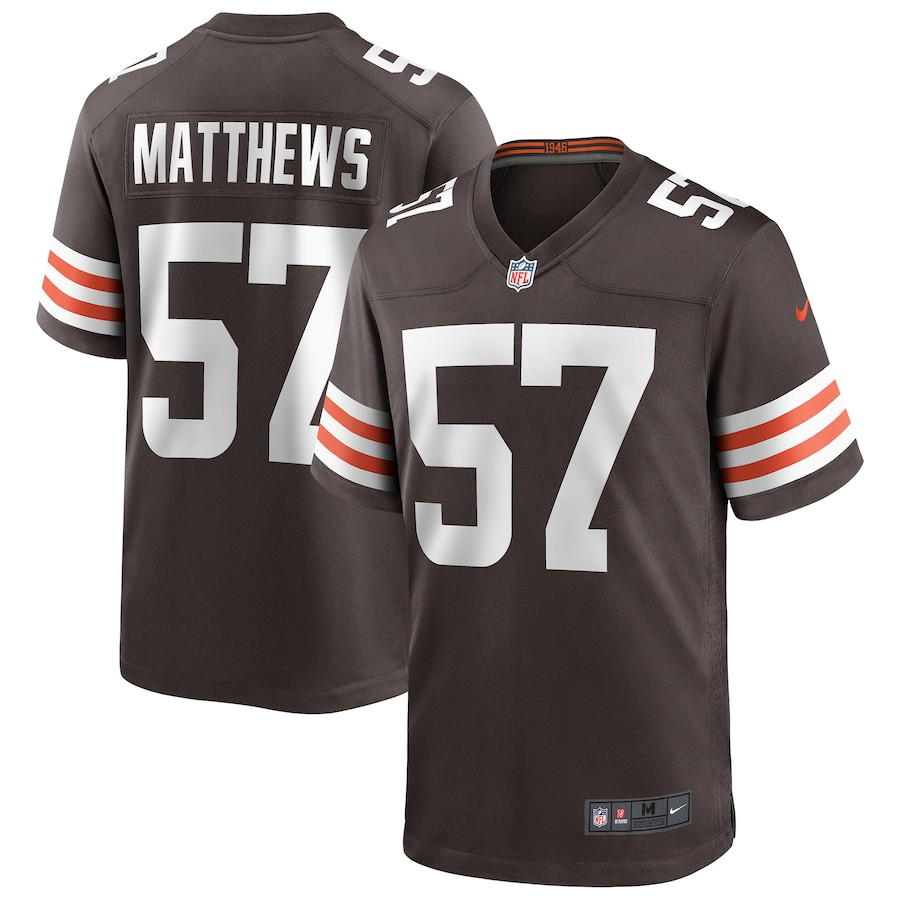 Clay Matthews 57 Cleveland Browns Men Game Retired Jersey - Brown JS1515 nicesnker