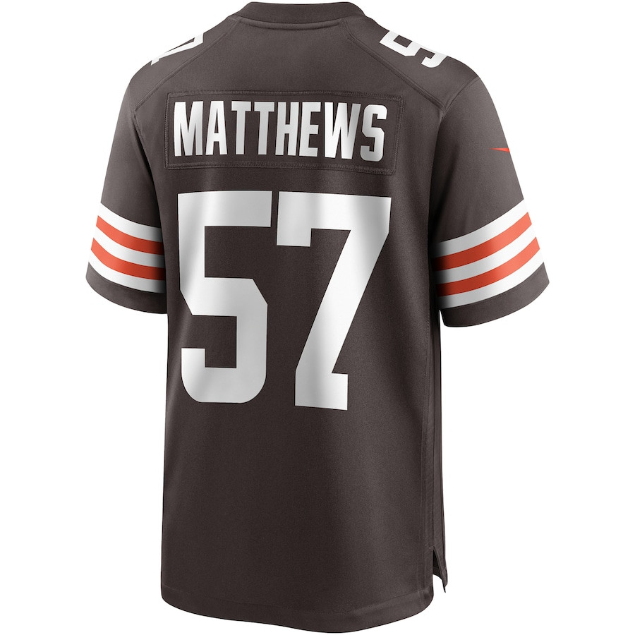 Clay Matthews 57 Cleveland Browns Men Game Retired Jersey - Brown JS1515 nicesnker - Image 3