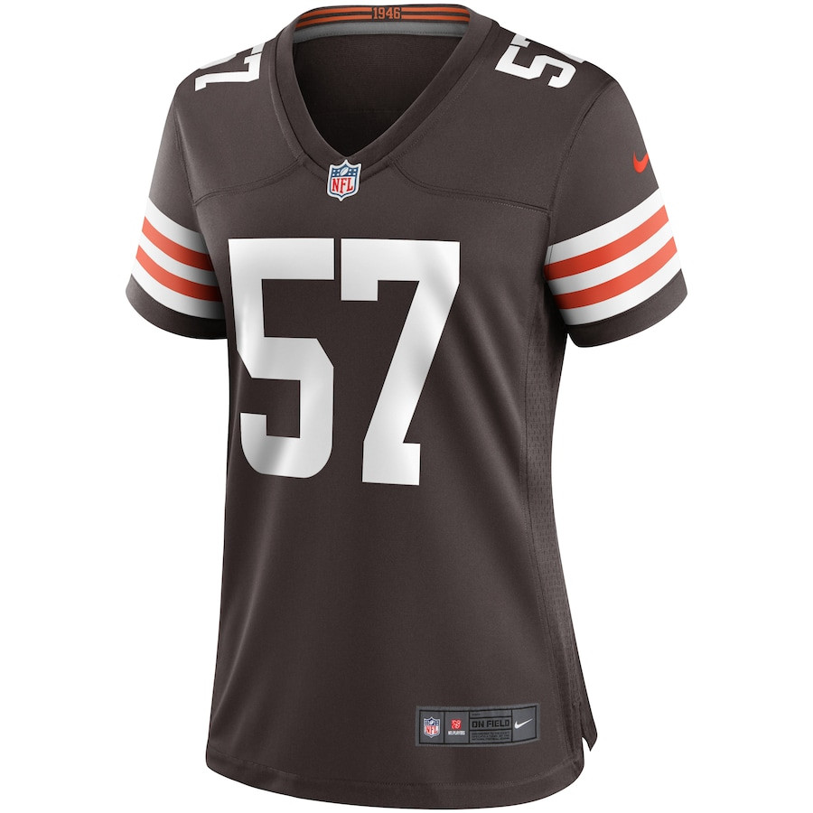 Alternative view of Clay Matthews 57 Cleveland Browns Women Game Retired Jersey - Brown JS1394 nicesnker