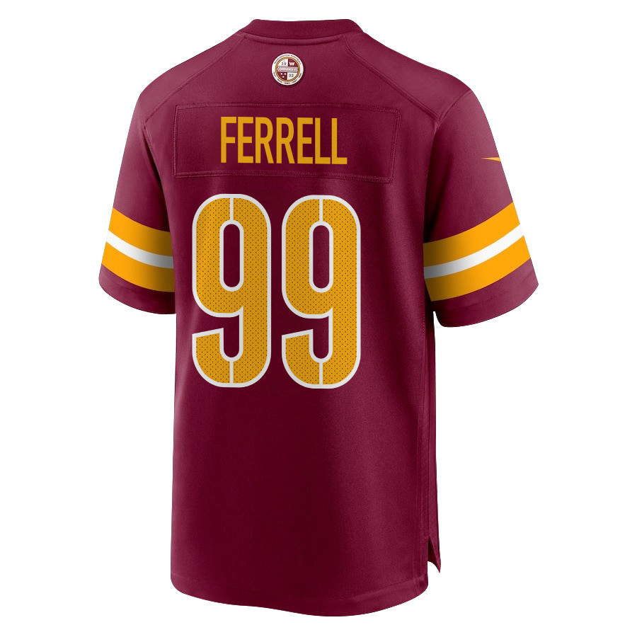 Alternative view of Clelin Ferrell 99 Washington Commanders Super Bowl LIX New Orleans Patch Game Men Jersey - Burgundy JS9188 nicesnker